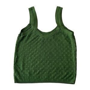 Abercrombie & Fitch Green Knit Crop Fit Tank Top